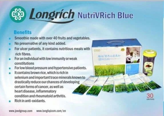 Longrich blood nutririchvrich blue