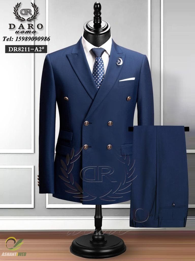 Breasted Navy Blue Suit