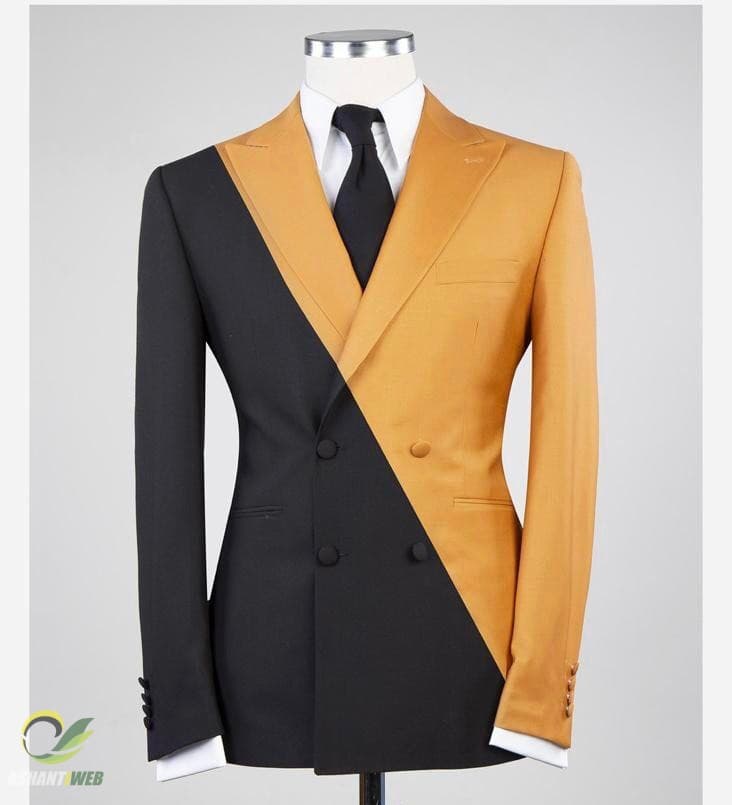 Orange and Black mirrored Suit