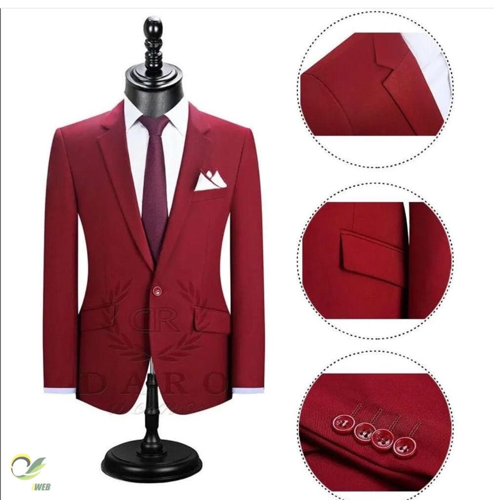 Red Men's Blazzer Suit
